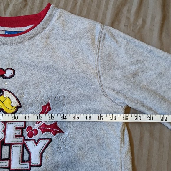 Disney Mickey Mouse Sweatshirt Pullover Be Jolly Sweater - Picture 6 of 8